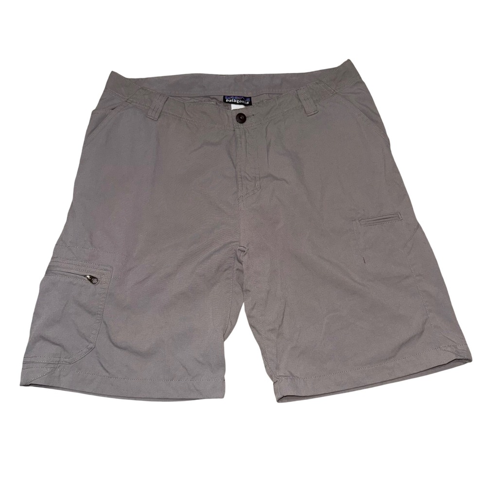 Patagonia Cargo Shorts Mens 36 Grey Excellent Nylon Hiking Utility Pocket
